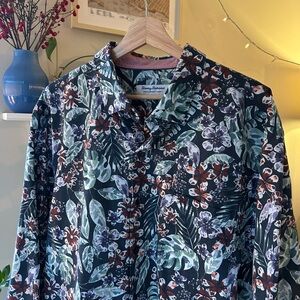 Tommy Bahama Newport Coast Multicolor Floral Shirt Pima Cotton blend